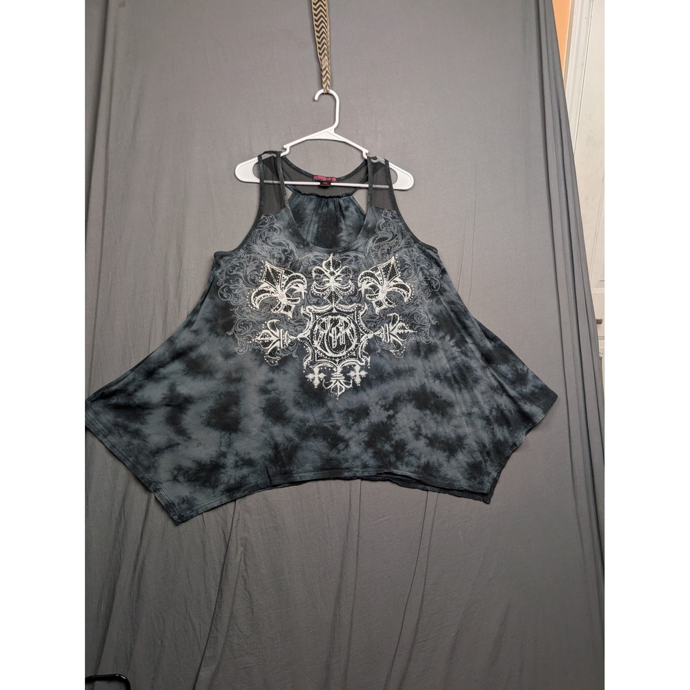 Rock & Roll Cowgirl Womens XL Tie Dye‎  Rhinestone  Tank Top